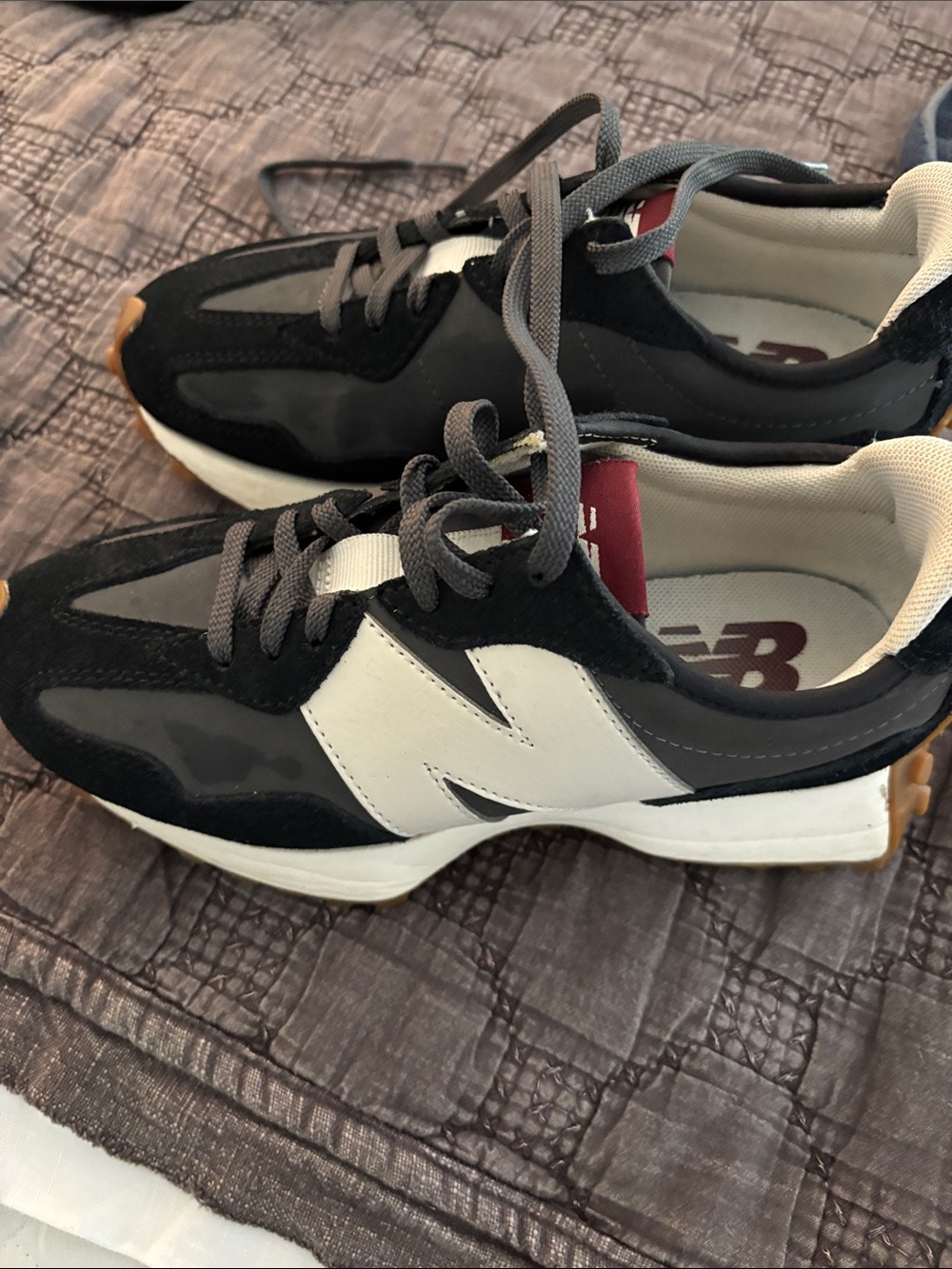 New Balance 327 Black, White & Gray Retro Runner Sneakers